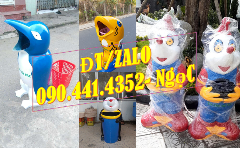 Gía sỉ thùng rác hình con vật, thùng rác chuột mickey, thùng rác nhựa