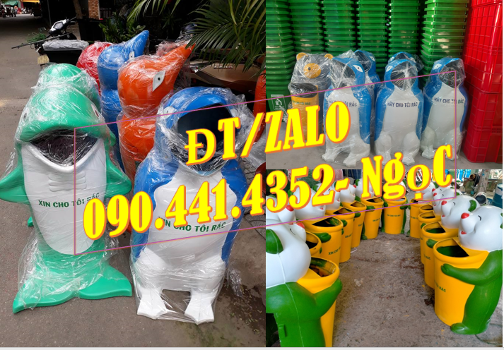 Gía sỉ thùng rác hình con vật, thùng rác chuột mickey, thùng rác nhựa