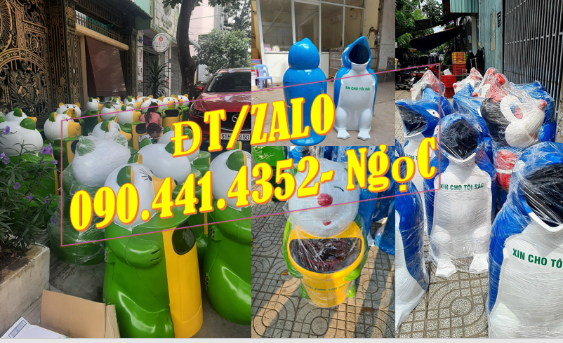 Gía sỉ thùng rác hình con vật, thùng rác chuột mickey, thùng rác nhựa