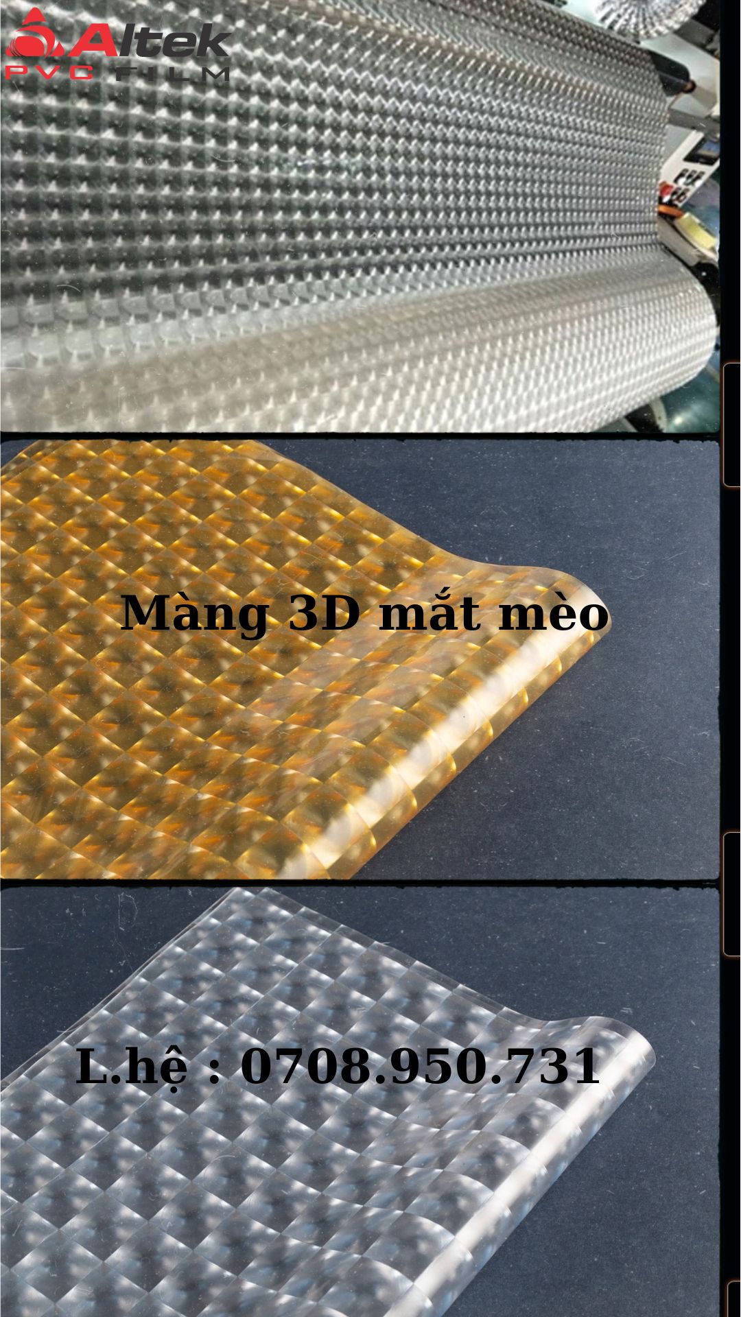 báo giá màng nhựa pvc mắt mèo 3d sẵn kho giá gốc