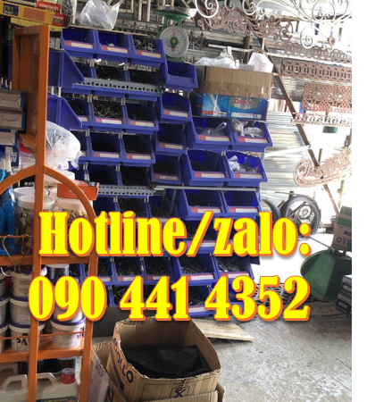 Khay nhựa đựng ốc vít, bán khay nhựa xếp tầng, kệ dụng cụ màu xanh