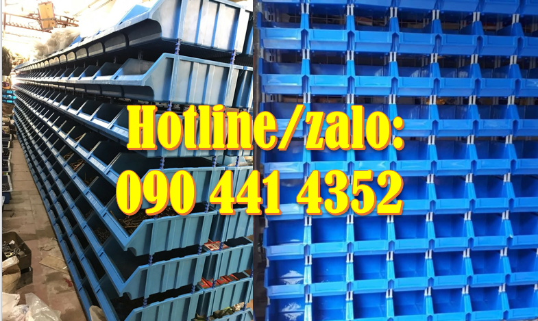 Khay nhựa đựng ốc vít, bán khay nhựa xếp tầng, kệ dụng cụ màu xanh