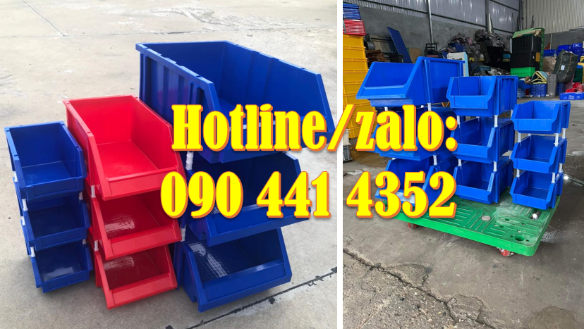 Khay nhựa đựng ốc vít, bán khay nhựa xếp tầng, kệ dụng cụ màu xanh