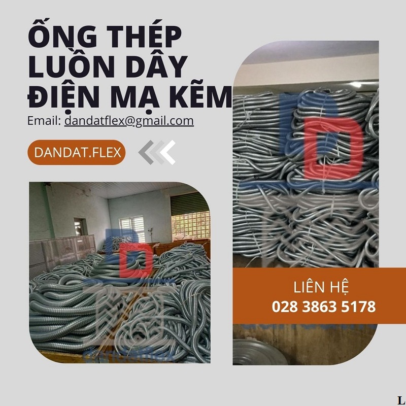Ống luồn dây điện bọc nhựa, ống ruột gà lõi thép mạ kẽm, đầu nối