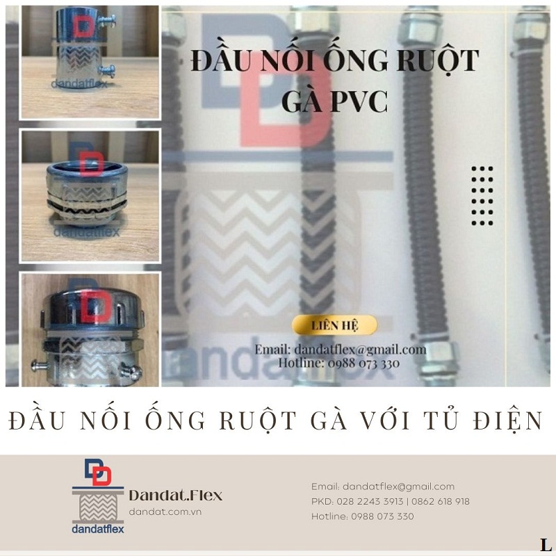 Ống luồn dây điện bọc nhựa, ống ruột gà lõi thép mạ kẽm, đầu nối