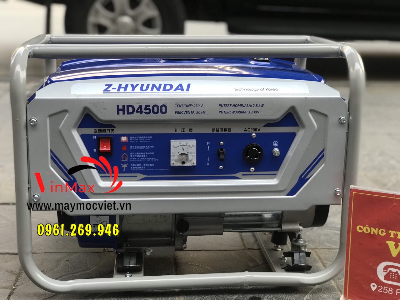 Máy phát điện chạy xăng 3kw Z-Hyundai HD4500 cho gia đình