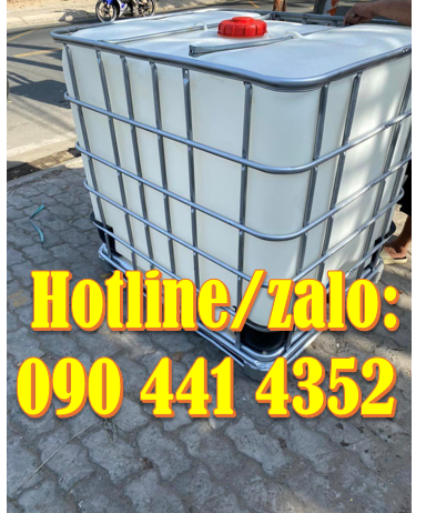 Tank nhựa ibc 1000 lít có khung thép, bồn nhựa ibc 1000 lít cũ đẹp