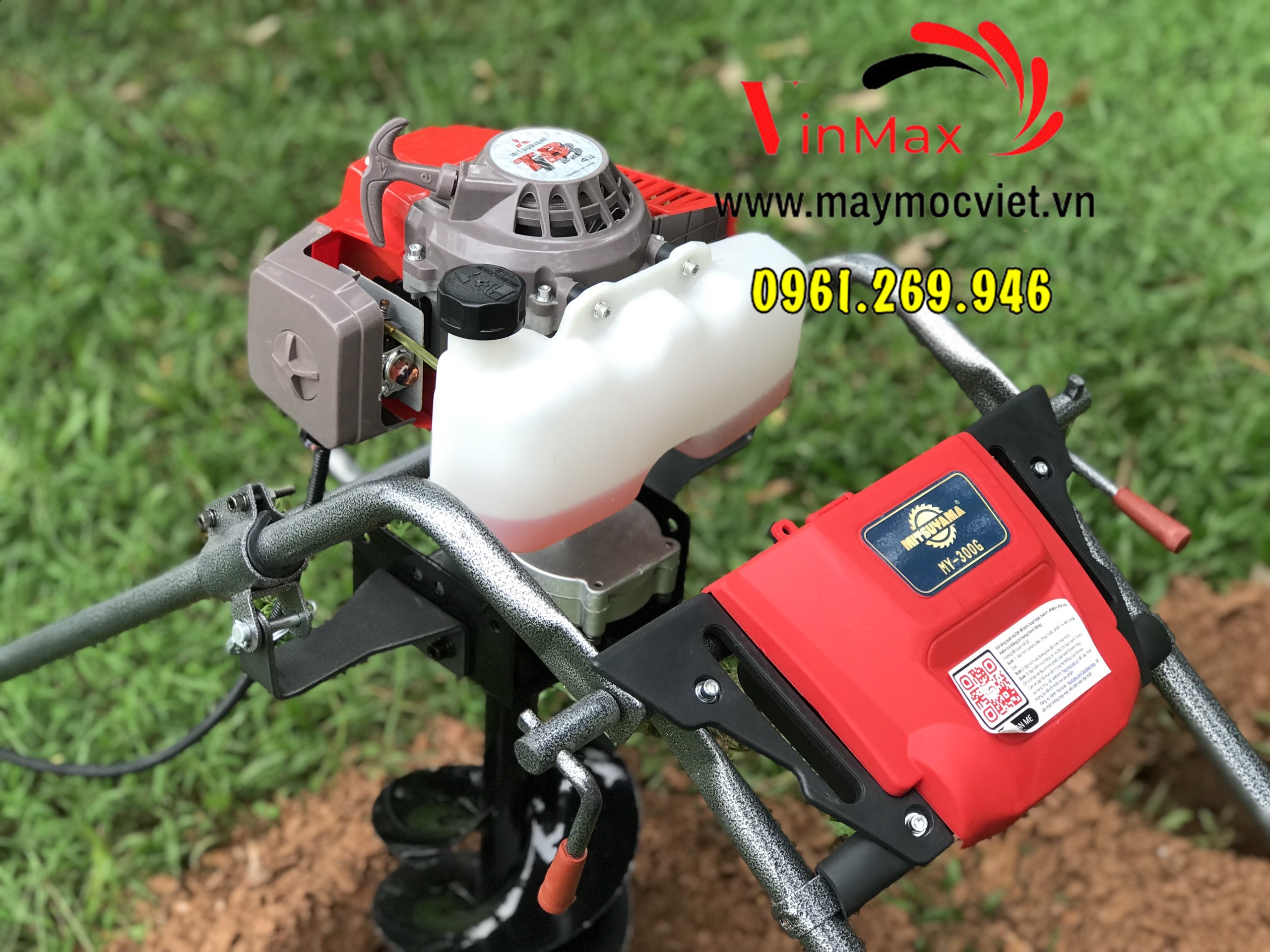 Máy khoan đất đào hố đào lỗ trồng cây có bánh xe đẩy Mitsubishi TB43