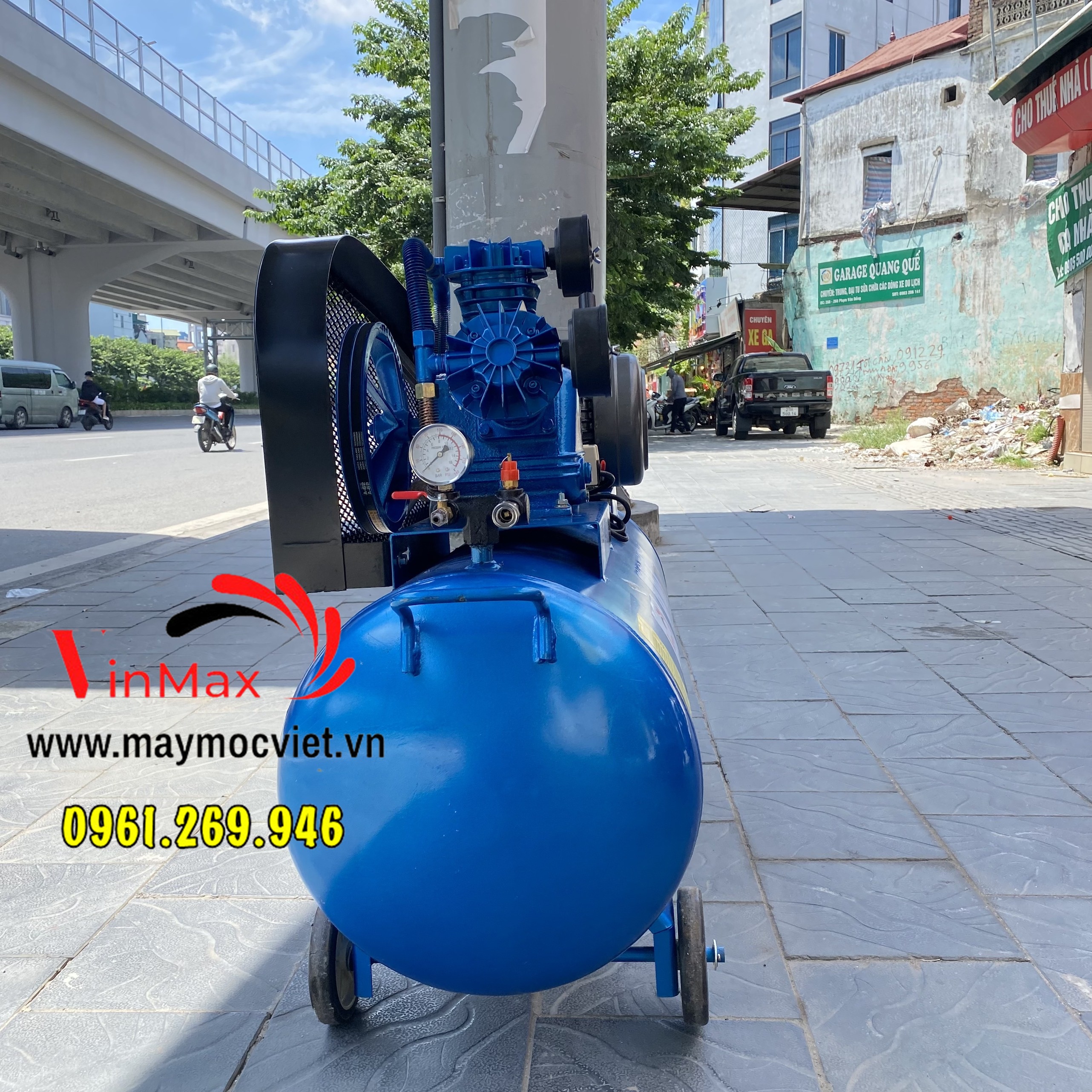 Máy nén khí 200L Puma 4HP điện 3 pha áp 8 cho xưởng mộc giá tốt