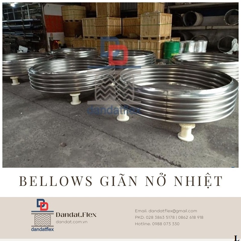 Khớp giãn nở nhiệt inox, ống bù trừ giãn nở inox, mối nối mềm