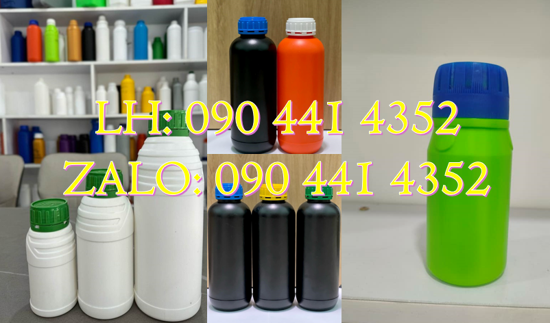 PP chai nhựa 1 lít giá sỉ, chai nhựa 500ml tròn, vuông, màu yêu cầu