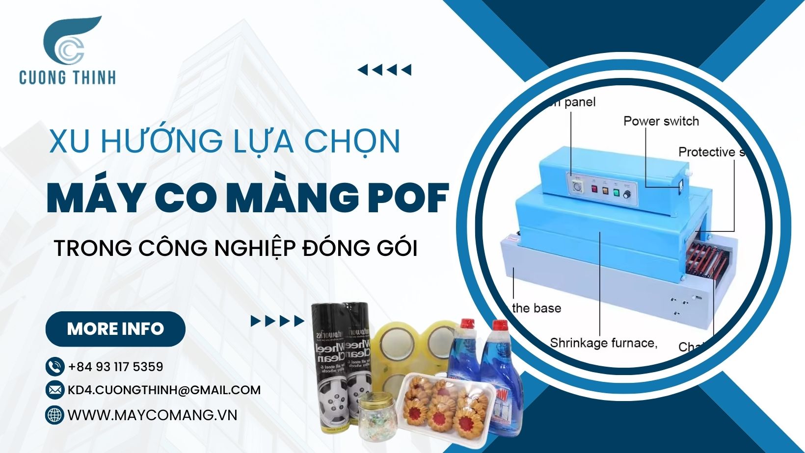 Máy co màng POF PVC - Mdoel BS 4535 sẵn kho