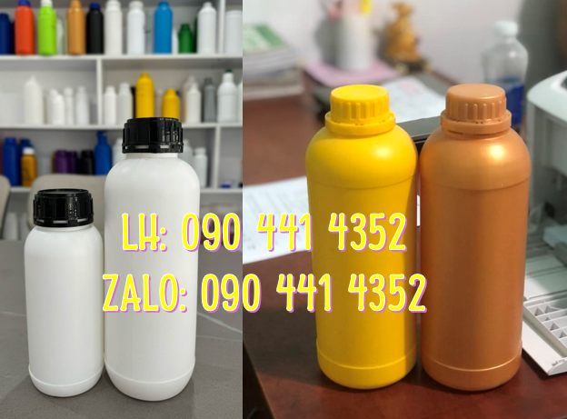 Chai nhựa 1 lít màu cam, sx vỏ chai nhựa 500ml, chai lọ nhựa HDPE,