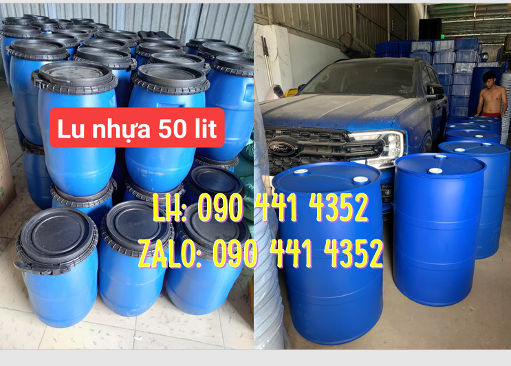 Thùng phuy nhựa 100 lít, thùng nhựa 60 lít cũ, thùng phuy 50 lít mới