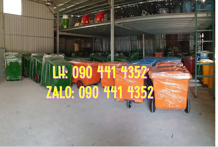 Xe thu gom rác HDPE, thùng rác HDPE 660 lít, xe đẩy rác 1000 lít HDPE