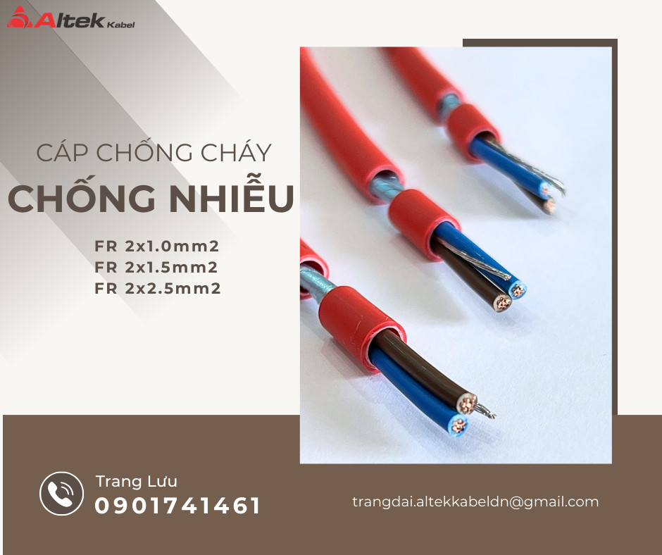 Cáp chống cháy chống nhiễu 2x2.5 + E tại Đà Nẵng, Hà Nội, Hồ Chí Minh