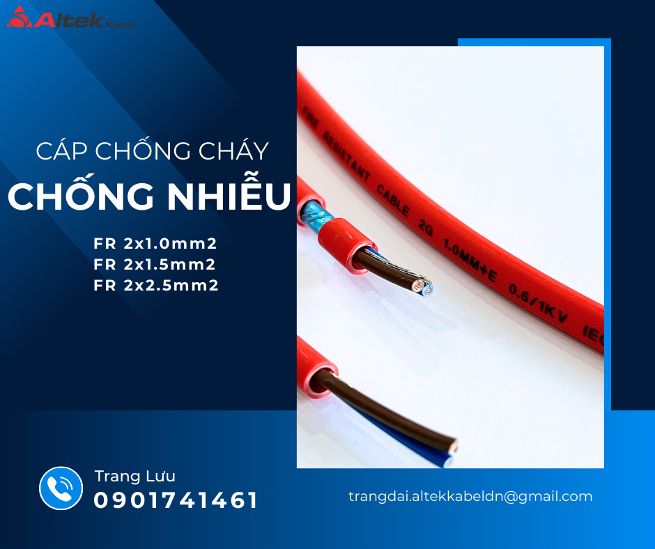 Cáp chống cháy chống nhiễu 2x2.5 + E tại Đà Nẵng, Hà Nội, Hồ Chí Minh