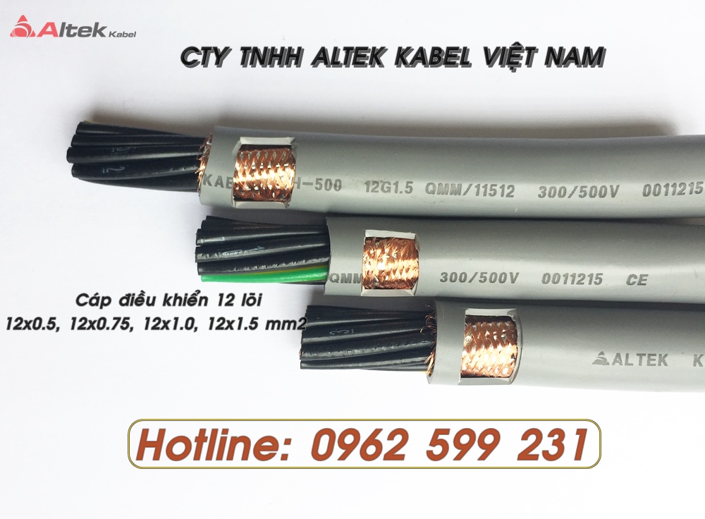 Cáp 12 lõi/ Cáp điều khiển Altek kabel rvv, rvvp giá sỉ