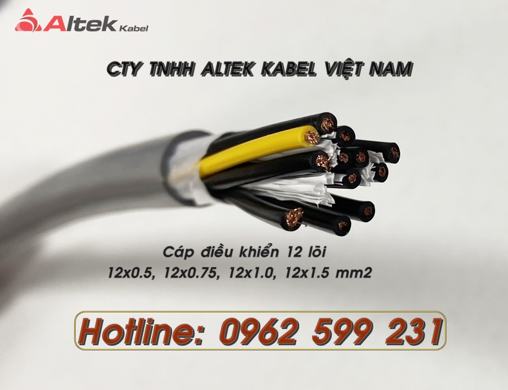 Cáp 12 lõi/ Cáp điều khiển Altek kabel rvv, rvvp giá sỉ