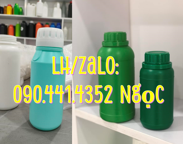 Sỉ lẻ chai nhựa HDPE, chai nhựa 1 lít dày, chai nhựa 500ml, 250ml,
