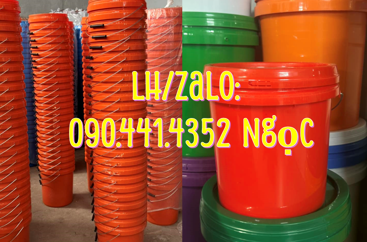 Vỏ thùng sơn 5 lít PP, xô nhựa PP 6 lít, thùng nhựa 10 lít đựng dầu
