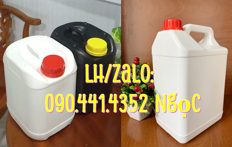 Can nhựa 5 lít vàng, can 2 lít đựng cồn, can nhựa 1 lít đựng thuốc