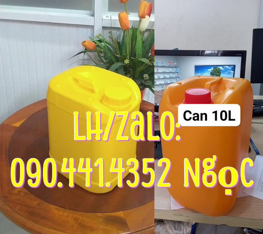 Can nhựa 5 lít vàng, can 2 lít đựng cồn, can nhựa 1 lít đựng thuốc
