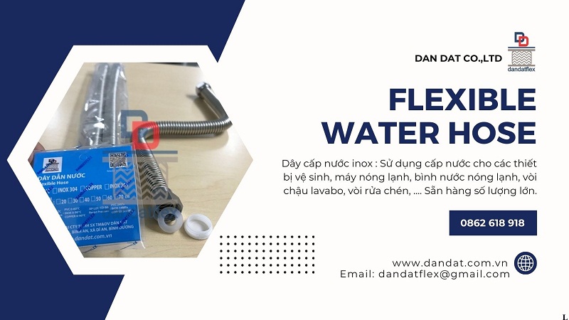 Dây cấp nước bình nóng lạnh inox, ống dẫn nước mềm inox phi 21