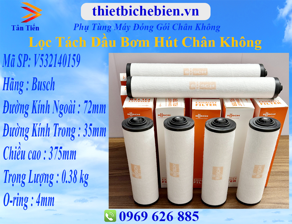 Lọc tách dầu bơm hút chân không v152140159