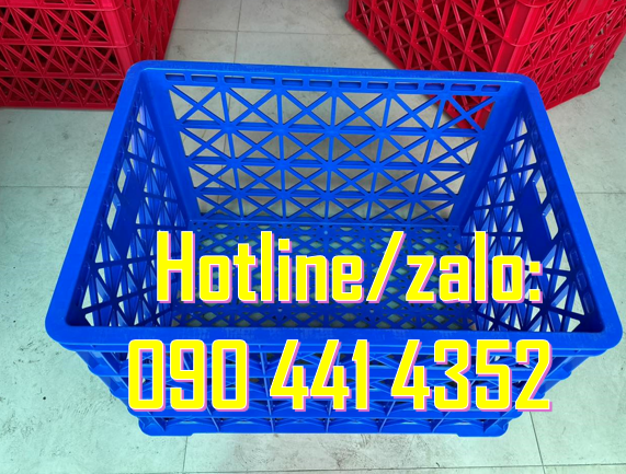 Sóng hở đựng rau củ sạch, sóng nhựa bít màu xanh dương có nắp,