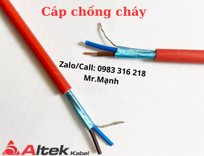 Cáp tín hiệu chống cháy 2x1.0, 2x1.5, 2x2.5 chống nhiễu Altek Kabel