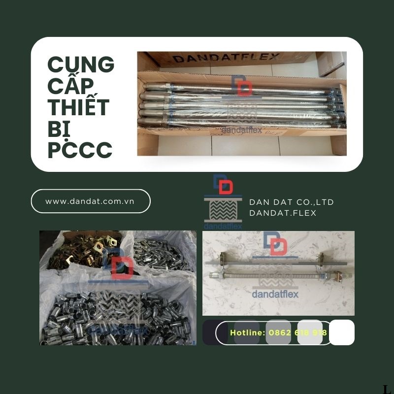 Khớp nối mềm inox kết nối đầu phun nước chữa cháy, ống mềm Sprninkler