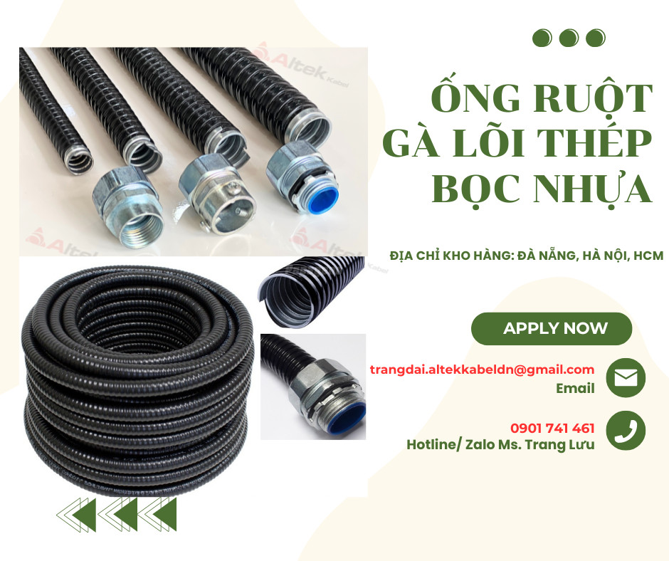Ống ruột gà lõi thép bọc nhựa pvc phi 100 - 4 inch