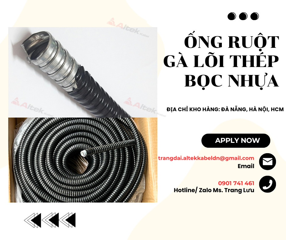 Ống ruột gà lõi thép bọc nhựa pvc phi 100 - 4 inch