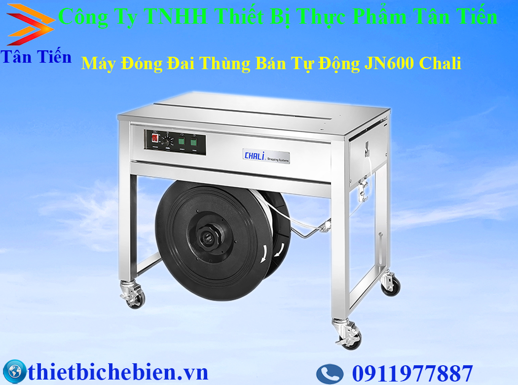 Máy đóng đai thùng bán tự động chali jn600