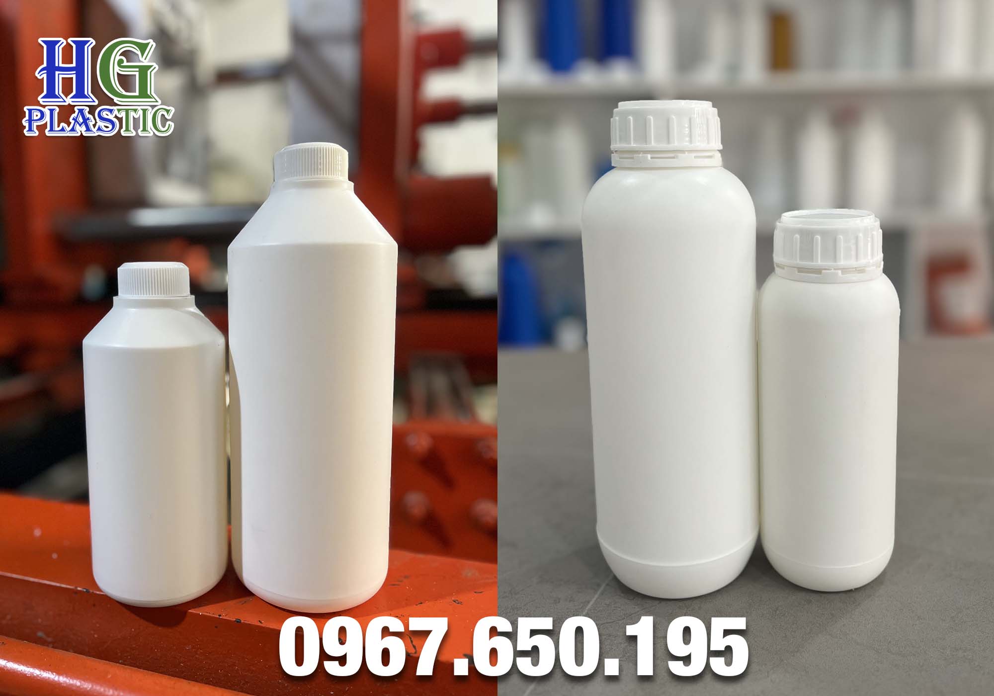 Chai nông dược, chai BVTV, chai đựng hóa chất, chai 1000ml-500ml-250ml