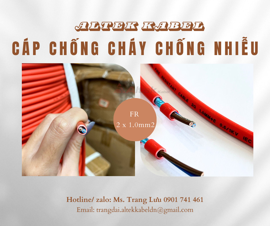 Cáp chống cháy chống nhiễu 2x1.0mm2 tại Đà Nẵng, Hà Nội, Hồ Chí Minh