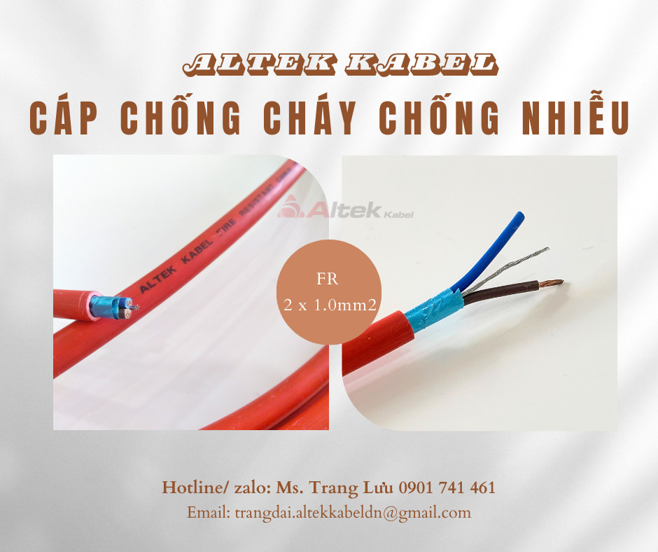 Cáp chống cháy chống nhiễu 2x1.0mm2 tại Đà Nẵng, Hà Nội, Hồ Chí Minh