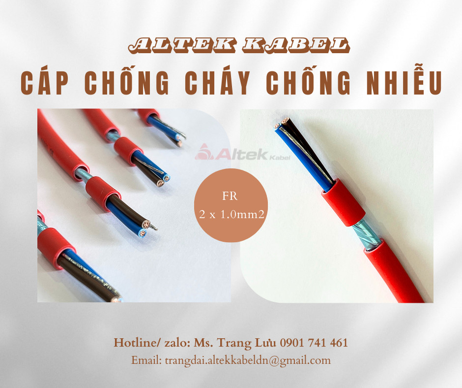 Cáp chống cháy chống nhiễu 2x1.0mm2 tại Đà Nẵng, Hà Nội, Hồ Chí Minh