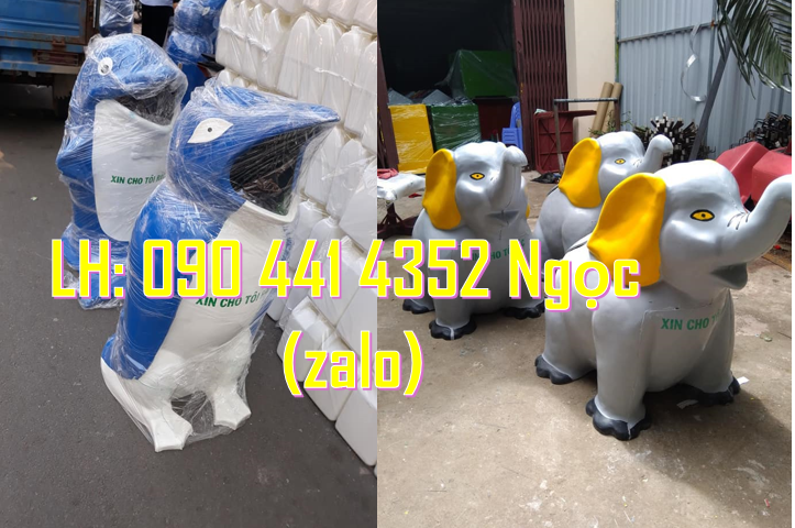 Gia công thùng rác hình con thú, thùng rác chuột mickey, cá heo,