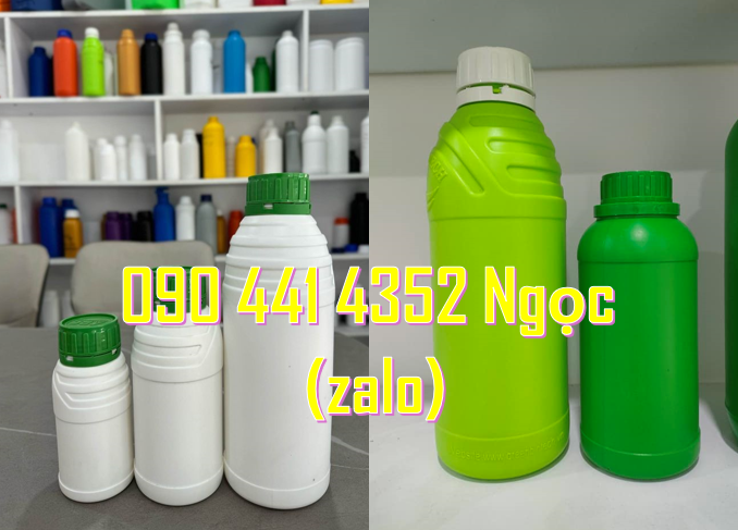 Sỉ lẻ chai nhựa 1 lít HDPE, chai nhựa 0.5 lít đựng hoá chất, chai nhựa