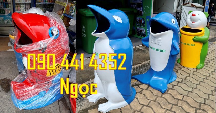 Gía tận xưởng thùng rác hình con vật, thùng rác con chuột mickey,