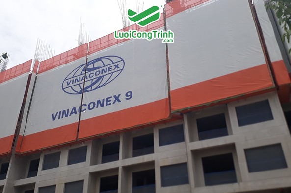 Lưới PVC In logo quảng cáo xây dựng công trình