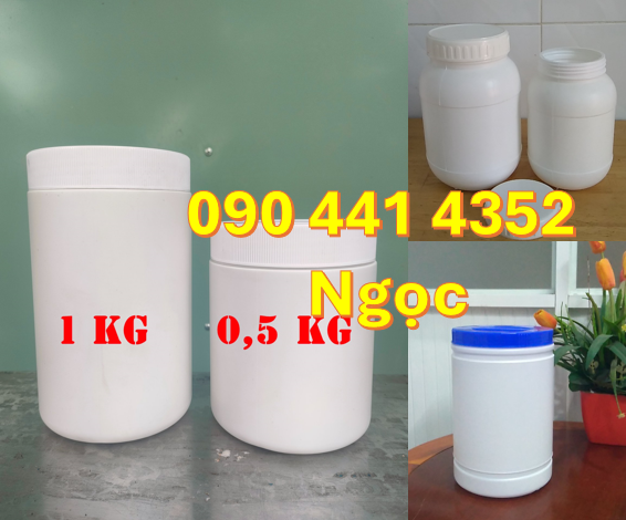Chuyên hủ nhựa 2 ký nắp vặn, hủ nhựa 1 ký đựng mực,hủ đựng sơn 0.5 ký