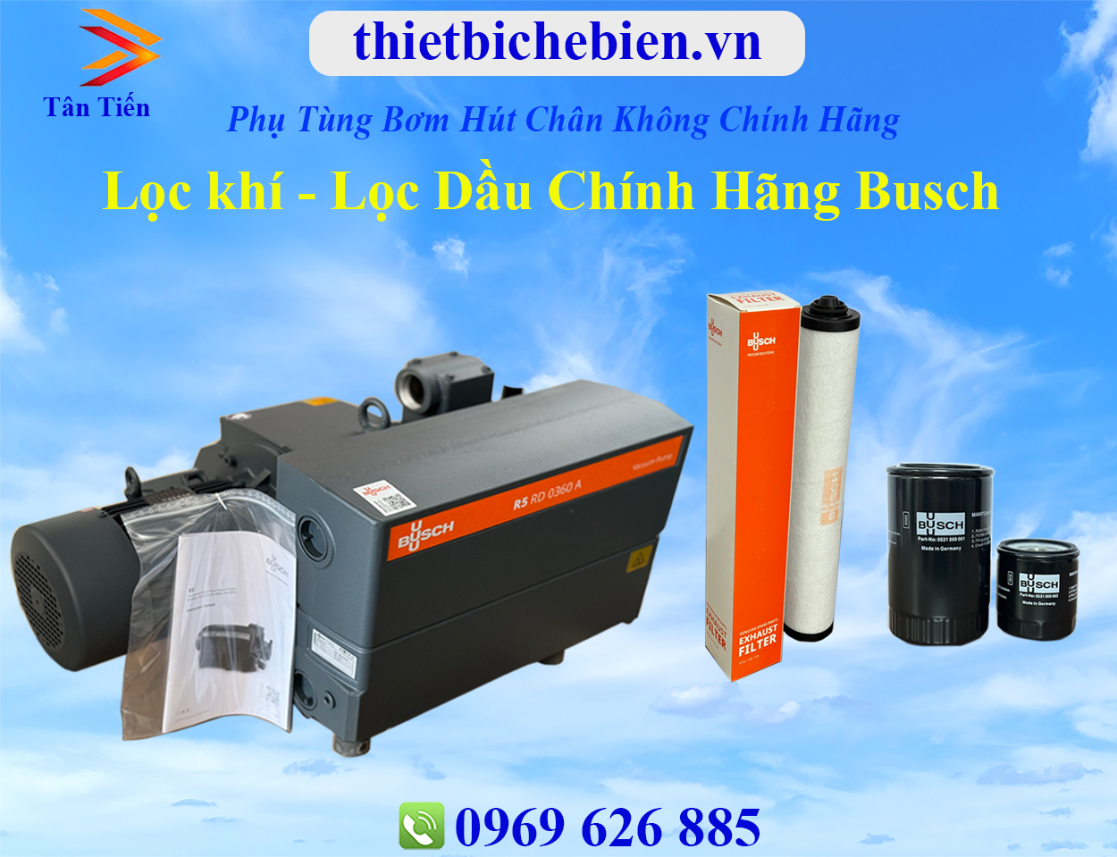 lọc khí lọc dầu nhập khẩu chính hãng Busch