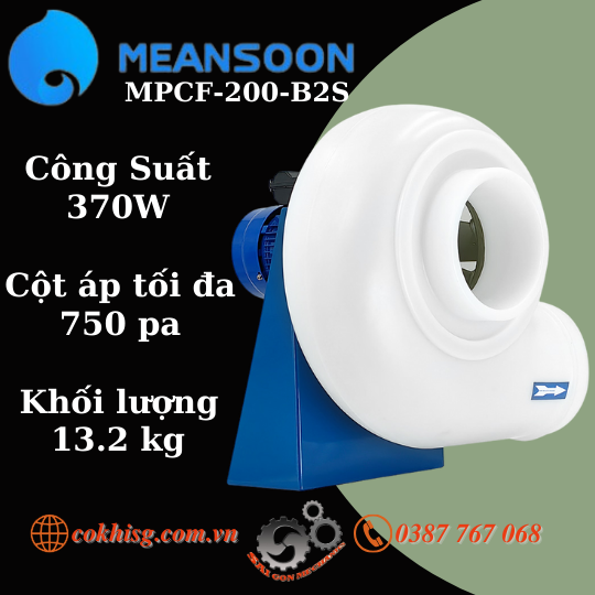 Quạt hút chịu acid model: MPCF-200-B2S