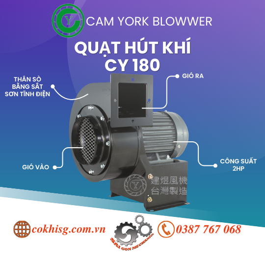 Quạt hút thổi khí CY-180 của hãng Camyork Đài Loan