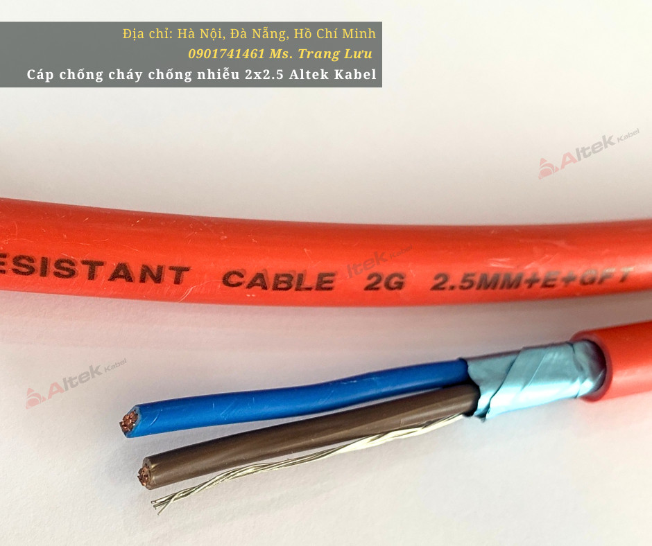 Cáp chống cháy chống nhiễu Altek Kabel FR-2x2.5mm2