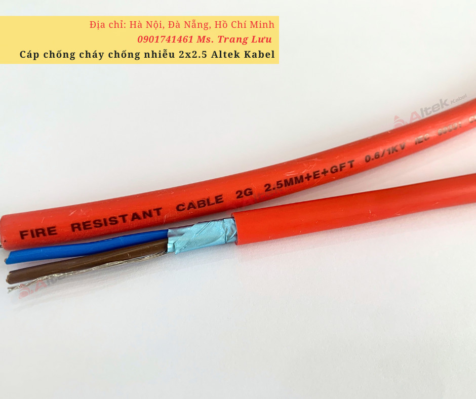 Cáp chống cháy chống nhiễu Altek Kabel FR-2x2.5mm2