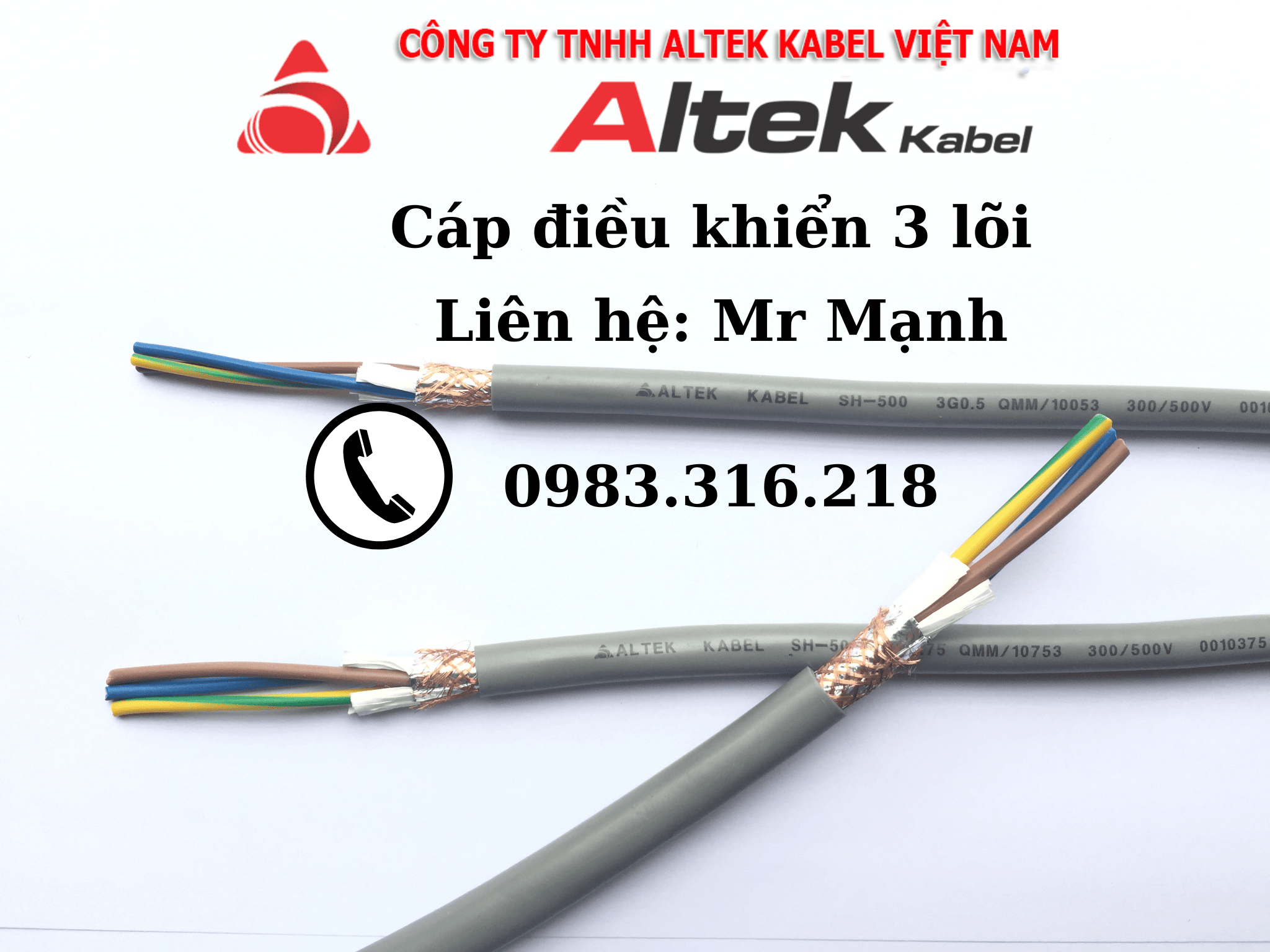 Phân phối cáp điều khiển 3 lõi Altek Kabel tại Hà Nội